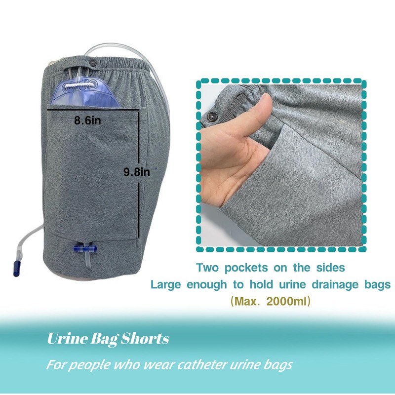 Urine Bag Shorts, Ostomy Drainage Bag Underwear (Medium)