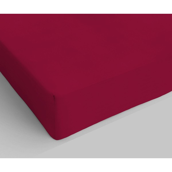 Max Color Ki-Osa by Matteo Bosio Fitted Sheet, Bordeaux, Double,
