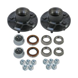 JDMSPEED Trailer Idler Hub Kits 5 on 4.5" for 3500 lbs Axle 1/2"-20 Thread 22017K Set (2)