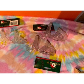 Kurt Adler 3 Kurt S Adler Christmas Clear Acrylic Plastic ANGELS w HARP with TAGS Ornaments