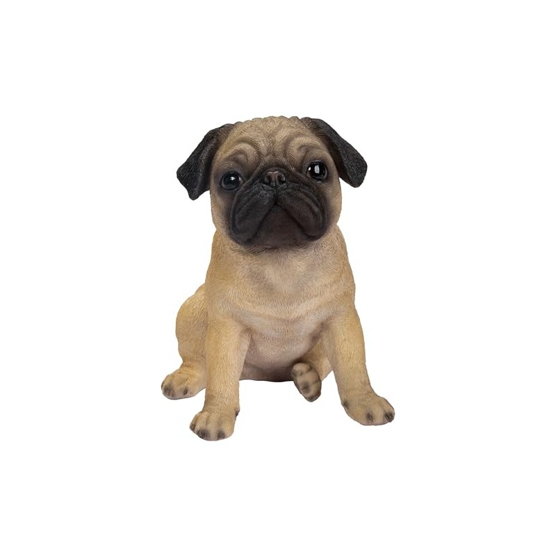 Vivid Arts XRL-PUGG-D Pug Dog Beige Resin Garden Decoration