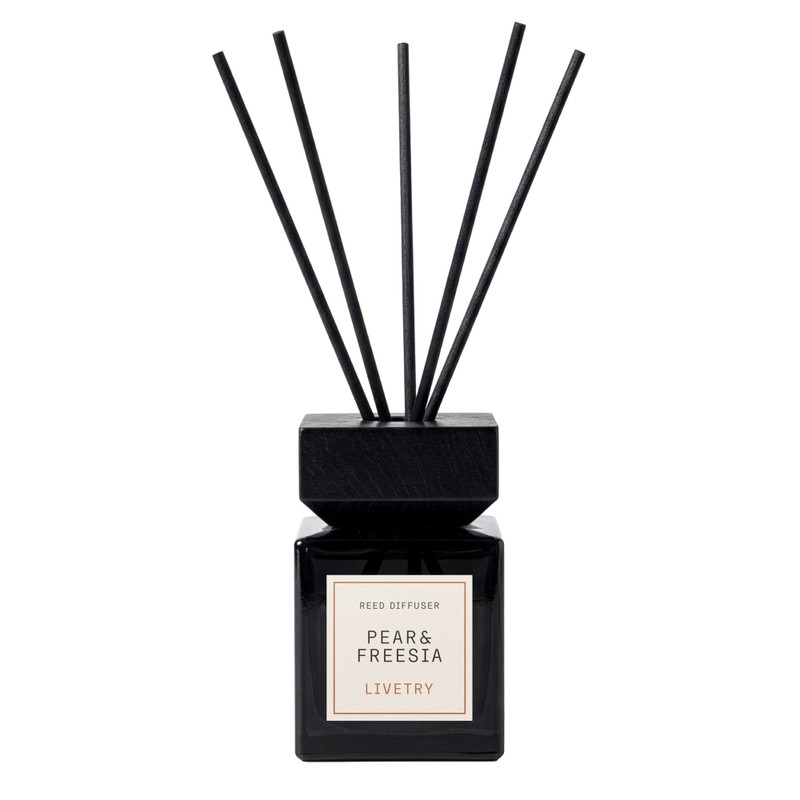 LiveTry Reed Diffuser – Wooden Cover Home Fragrance, Long-Lasting Non-Flame