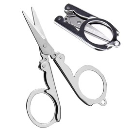 LUYING 2PCS Stainless Steel Folding Scissors Travel Scissors Hanging on Keychain for Crafting Camping Outdoor