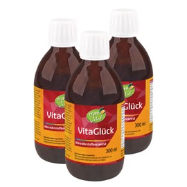 3er Pack KOPP Vital® VitaGlück 3 x 300 ml Nährstoffversorgung Mikronährstoffkonzentrat 30 Portionen - für die ganze Familie Natürliche Qualität Vitaminbedarf ohne Gentechnik Glutenfrei (3)