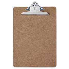 Saunders Recycled Hardboard Clipboard with High Capacity Clip, Letter Size, 8.5 inch x 12 inch, 1 Clipboard (05612)