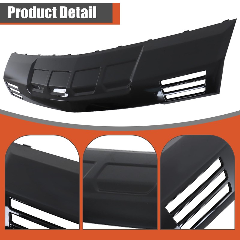 labwork Front Bumper Lower Valance Skid Plate Glossy Black without