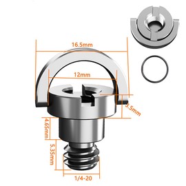 1/4" Screw Camera Fixing Screw Camera Case TP Screw with D-Ring Camera Screw Adapter Set Photography Aid Tool (Silver)
