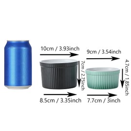 8oz Porcelain Ramekins, Henten Home Souffle Dishes Bowls for Baking, Pudding, Creme Brulee, Custard Cups, Serving Dip, Oven, Microwave and Dishwasher Safe (8oz,Tropical Orange)