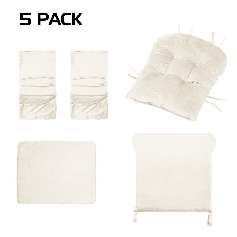 Lucky Monet 5Pcs Glider Rocker Replacement Cushions - Velvet Glider