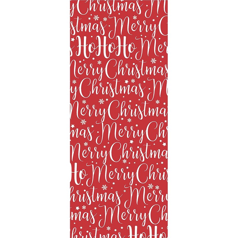 Merry Christmas Red White Script Christmas Glick Tissue Wrap Wrapping
