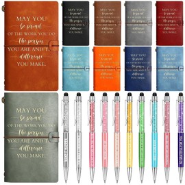 Booson 20 Pcs Employee Appreciation Gifts Thank You Gifts Leather Journals Coworker Leaving Gifts Inspirational Ballpoint Pen Notepads for Women Men Teacher Nurse Volunteer Retirement (Employee)