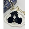 3-Piece Hair Accessories Set, Black Satin Scrunchie, Leopard Print Clips