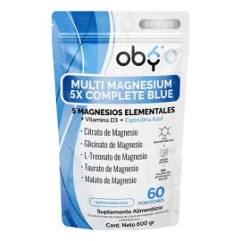 Oby Magnesio Complete 5 Tipos, Espirulina Y D3. Polvo 600g                                                                                            