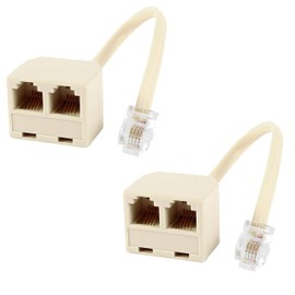 OPAX51 2 x RJ11 to Dual RJ11 Splitter Cable 6P4C Telephone and Fax Connector Pack of 2 51CH102