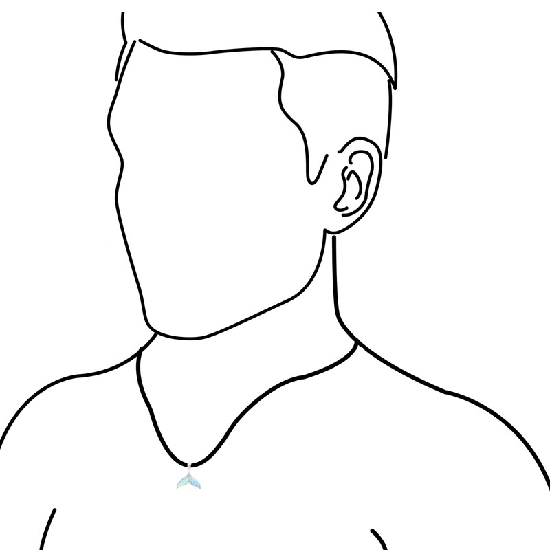 Starborn Cultured Opal Whale Tail Pendant in Sterling Silver -