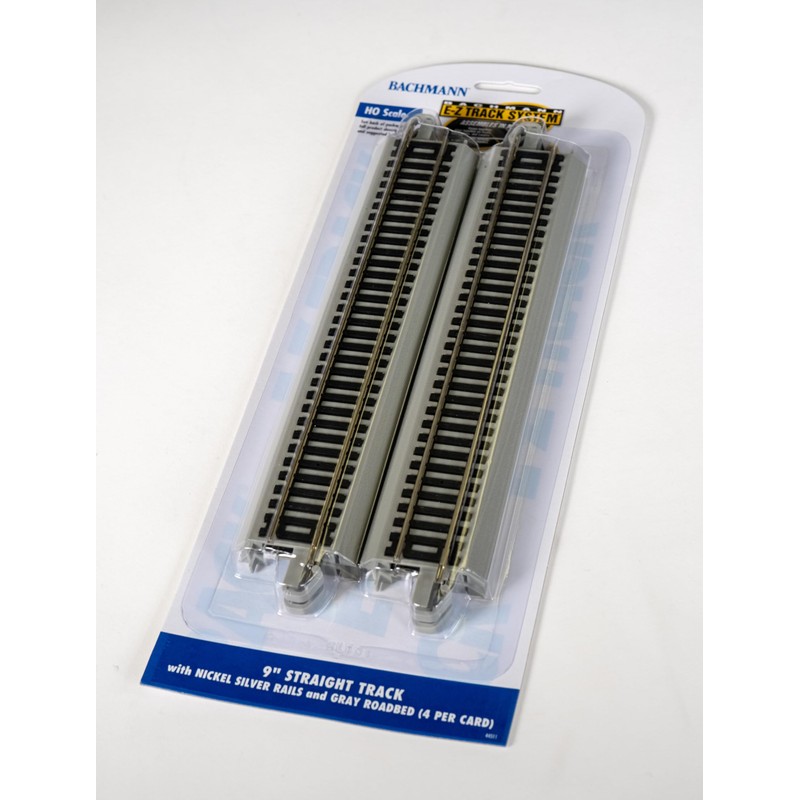 Bachmann Trains - Snap-Fit E-Z Track 9” Straight Track (4/card)
