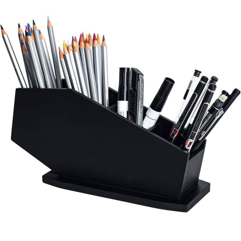 Brush Holder Makeup Organizer - Coffin Wooden Makeup Holder Brush
