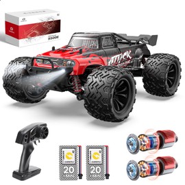 DEERC 9500E 1:16 Scale All Terrain RC Car, 4x4 High Speed 40 KPH RC Truck, 2.4Ghz Remote Control Truck with 2 Batteries, Off-Road Monster Truck for Adults Kids