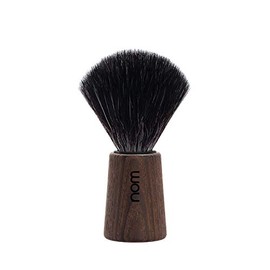 nom - Shaving brush - Theo series - synthetic fibre black fibre - stained ash wood