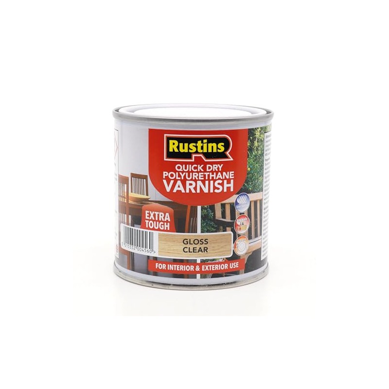 Rustins Quick Dry Polyurethane Varnish Gloss Clear 250ml