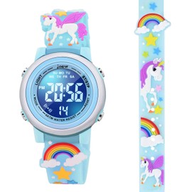 Dotodo Gifts for Kids Age 3-8, Unicorn Watches for Kids Girls 3-8 Xmas Toys for 4 5 6 7 Year Old Kids Idea Stacking Stuffers Visit Gifts for Toddlers Girls Learning Educational Toys - Blue