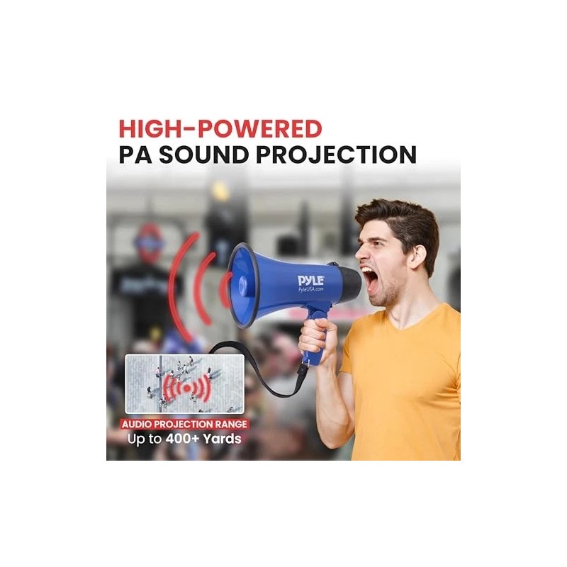Pyle Pmp21bl Portable Megaphone Speaker Siren Bullhorn - Compact And