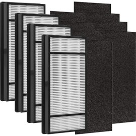 4 True HEPA Replacement Filter H and 8 Carbon Pre Filter B Compatible Filter HRF-H1 HRF-H2, Compatible with HPA050, HPA060, HPA150, HPA160, HHT055, HHT155 Series Air Purifiers