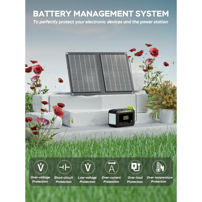 MARBERO 88.8Wh Solar Generator with 21W Solar Panel Included Portable