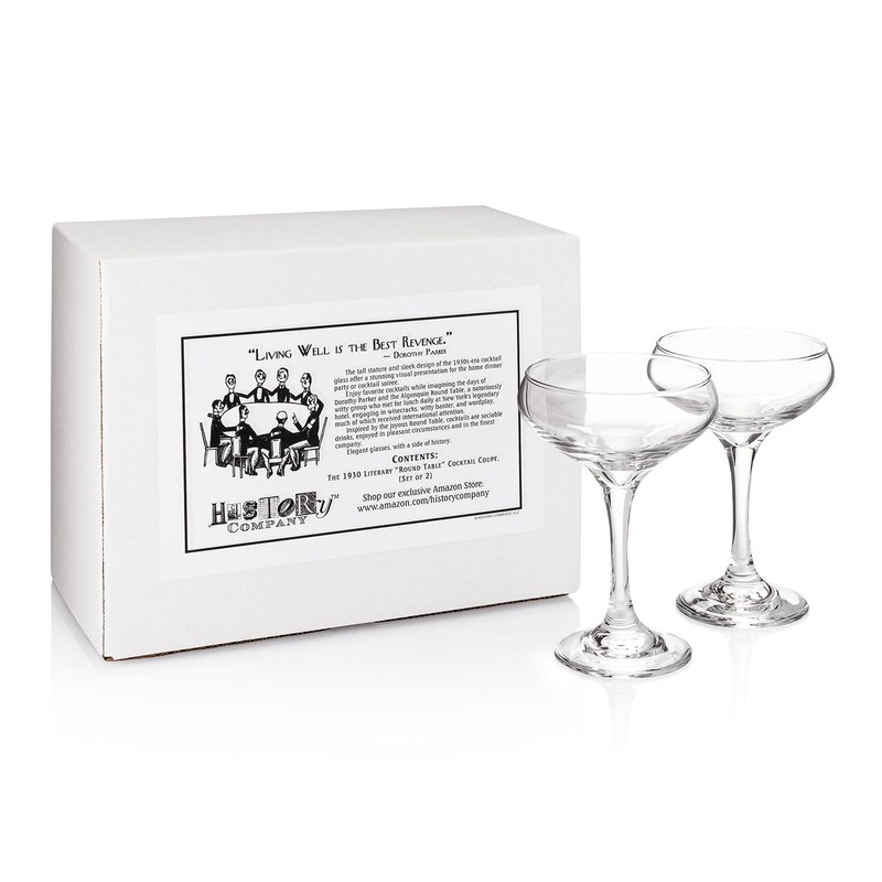 HISTORY COMPANY The 1930 Literary Round Table-Inspired Cocktail Coupe Glass,