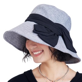 [FARFADET] [ファルファデ] ストロー ハット つば広 日よけ レディース 調節可 リボン 折りたたみ スカラハット 帽子 大きい 春 夏 防止 軽量 日除け 日焼け 止め カジュアル 農作業 旅行 おしゃれ 母の日 プレゼント おかあさん ママ ギフト 用 灰色 グレー gry (グレー)