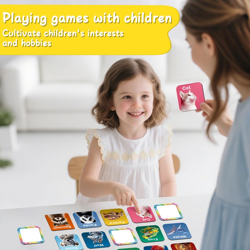 KIUKIUO 72 PCS Memory Matching Game, Real Animal Matching Cards