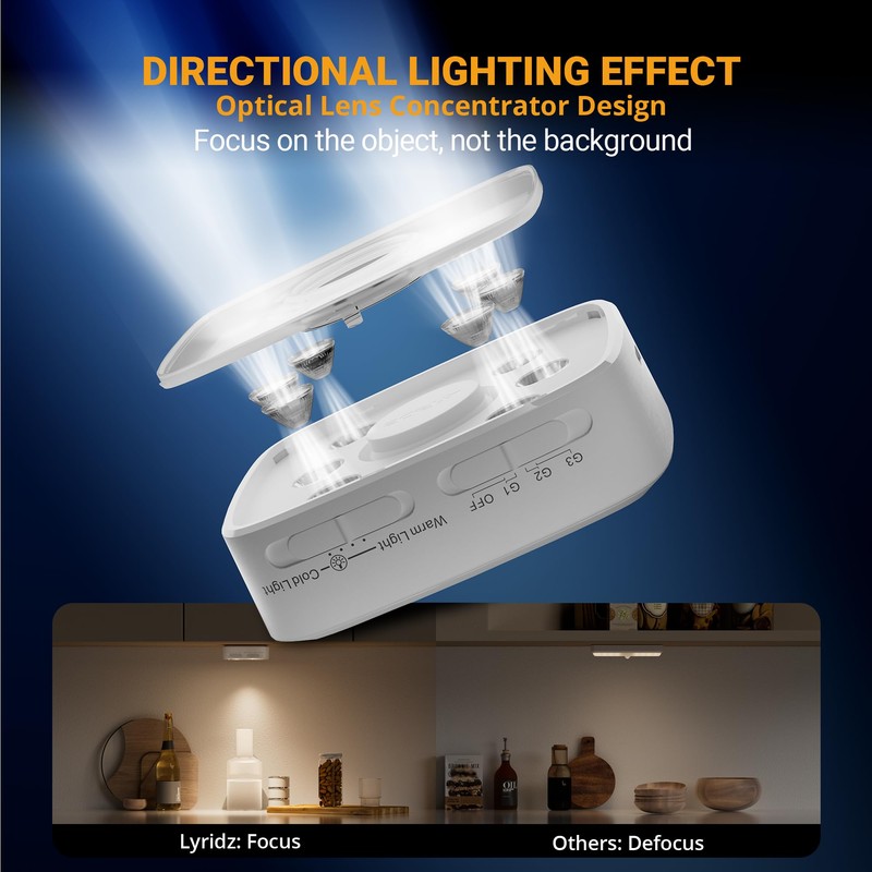 Lyridz LED Under Cabinet Lights, 3 Group Control Motion Sensor