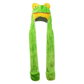 Bioterti Plush Novelty Animal Hat: One Size Fits All Adults & Kids/Soft, Warm Beanie Hat (Frog)