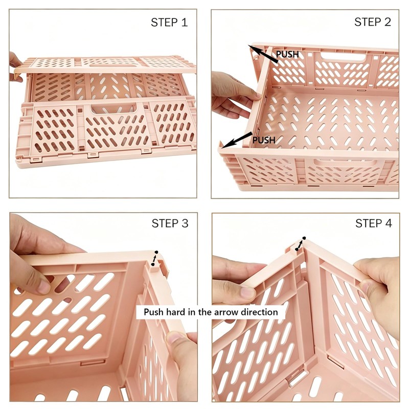2 Pack Pastel Plastic Storage Baskets-20L Space-Saving Bins