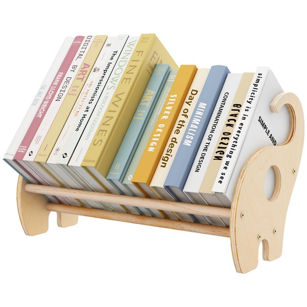 Ufine Wood Desktop Bookshelf Storage Organizer Small Book Rack Display