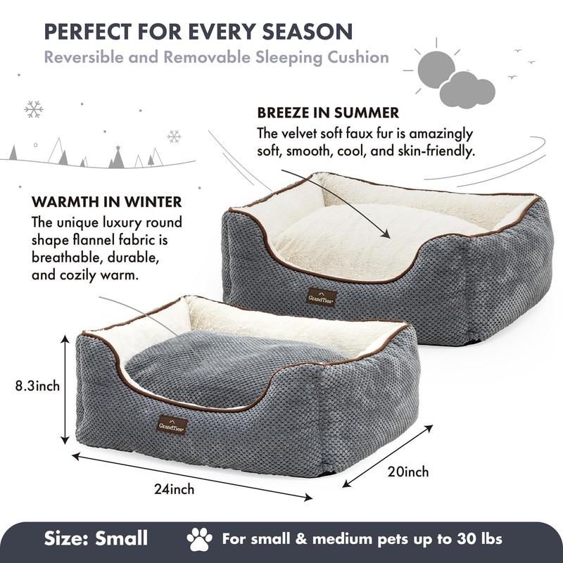 GrandTies Fluffy Dog Beds for Small Medium Large Dogs &
