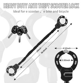 Scooter Locks Anti Theft,Bike Chain Lock,Best Electric Scooter Lock for Segway,Ninebot,Xiaomi, Razor and Bicycle Lock Cable Accessories