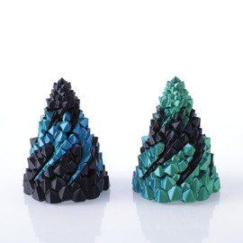 2PCS Triple-Layer Spiral Cone Fidget Toy, Stress Anxiety Relief Items for Kids Adults, 3D Printed Office Fidget Toys for Desk, Colorful Ornaments Christmas House Decor Xmas Holiday Indoor Decorations