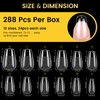 BORN PRETTY Nail Tips Short Clear Tips 288pcs Translucent Nail