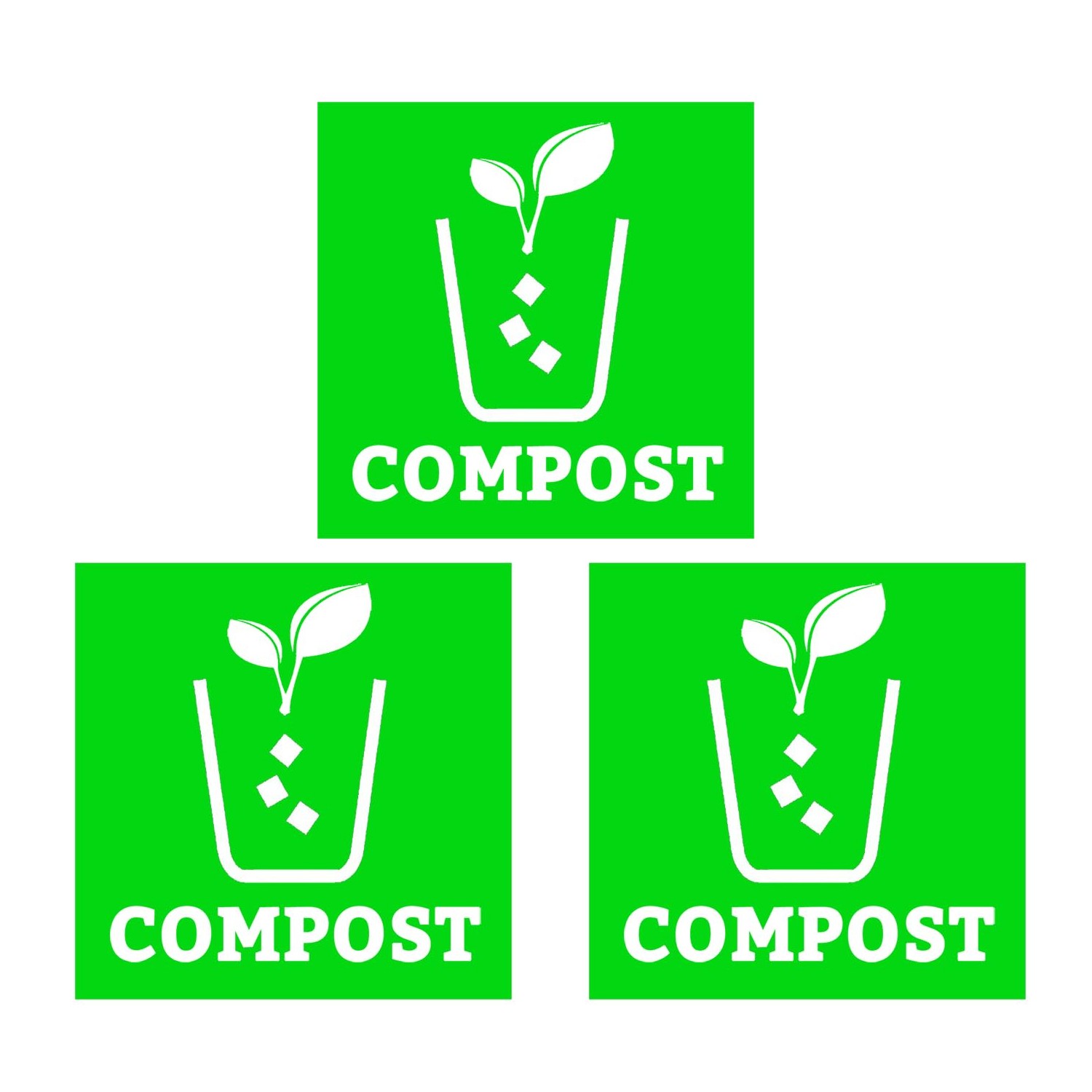 Trash Recycle Compost Stickers Set of 3 Recycle Sticker Vinyl Decal for ...