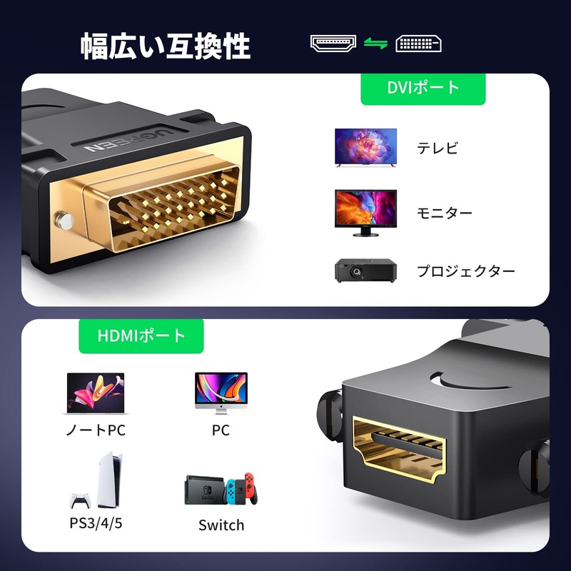 UGREEN HDMI DVI Converter Adapter Male to Female DVI-D 24+1