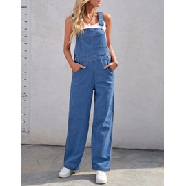 luvamia Women's Fashion Overalls Jean Jumpsuits Women Cute Jumpsuits for Women Women Blue Jeans Overalls Classic Blue Size Large Fits Size 12 / Size 14