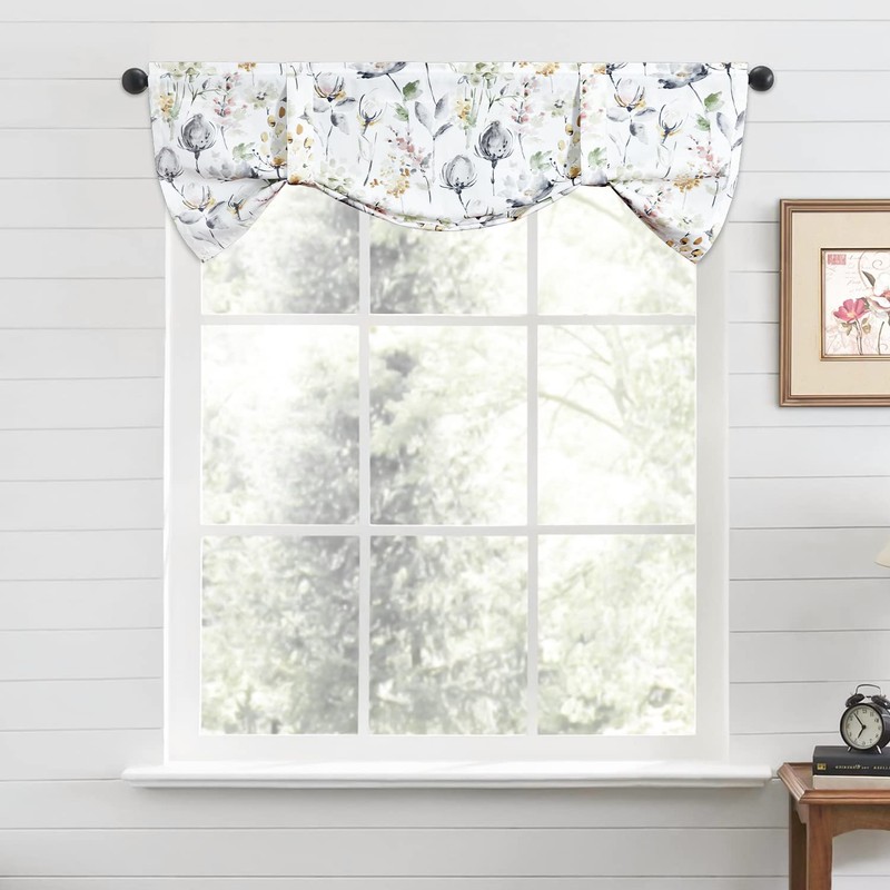 Leeva Valances Curtains for Dining Room Bathroom, Tie Up Classical
