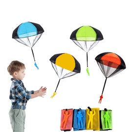 DFsucces Mini Parachute, Hand Throw, Parachute, Outdoor Play, Flying Toy, Children's Day, Popular Gift (Set of 4)