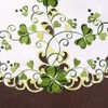 Grelucgo Small Embroidered Shamrock Tablecloth, St. Patrick's Day Decor (Round