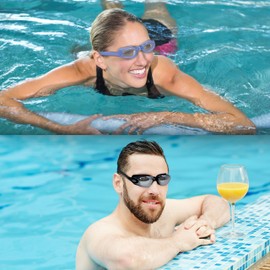 EcoNour Swimming Goggles Anti-Fog - Waterproof Seal, Comfort Fit, UV Protection, Swimming Goggles for Adult, Men, Women with Nose Clip and Earplugs, 2 Pack