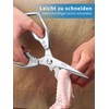 Multifunctional kitchen scissors made of stainless steel, sharp blade: robust