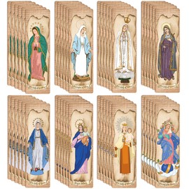 Catholic Bible Religious Bookmarks: 48 Pcs Virgin Mary Book Page Markers with Vintage Background Religious, Bookmark Clips for Reading, Christian Gift for Women Men Book Lovers