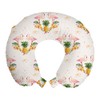 Lunarable Flamingo Travel Pillow Neck Rest, Floral Exotic Summer Birds