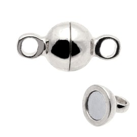 10 Pcs Magnetic Clasp Necklace Magnet Clasp Ball Accessory Parts Handmade Manufacturing Silver Gold Material Metal Hardware Popular Classic 0.24 inch (6 mm) Silver